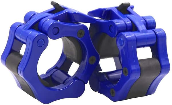 Weight Bar Collars, Locking 2 Inch Barbell Clamps Blue