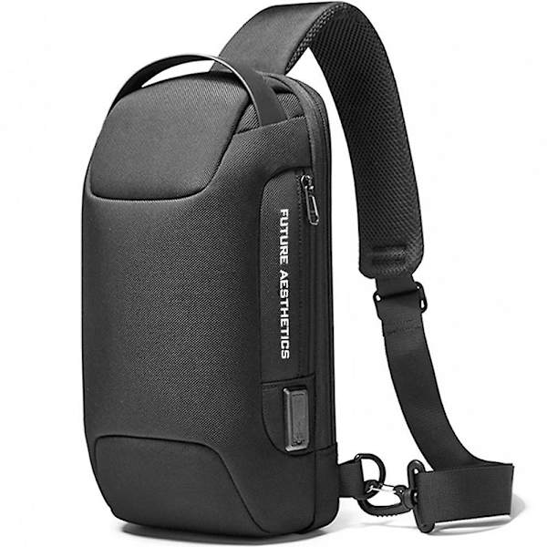 Lightweight Traveling Bag Laptop Backpack Anti Theft Crossbody Bag for Men USB Shoulder Daypack Business black
