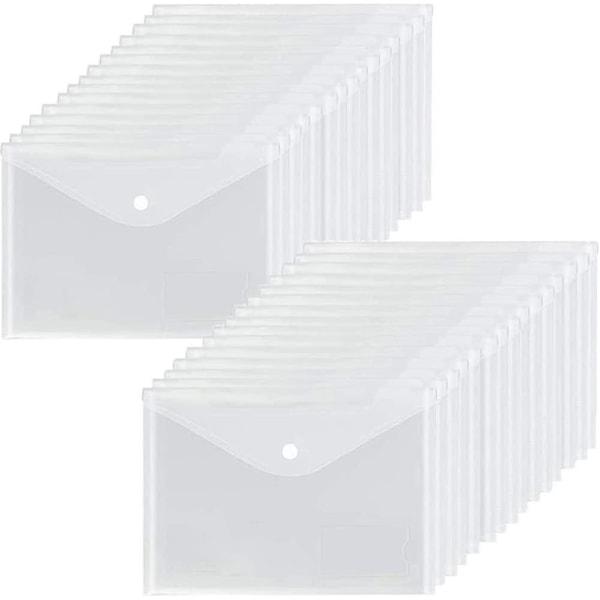 A5 Plastic Wallets Clear - 24 Pcs Popper Wallet Polypropylene Document Folder Gift