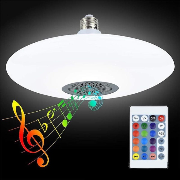 Music Ceiling Light Rgb Colour Changing Led Lamp With Bluetooth Speaker Remote Control 220mm24w