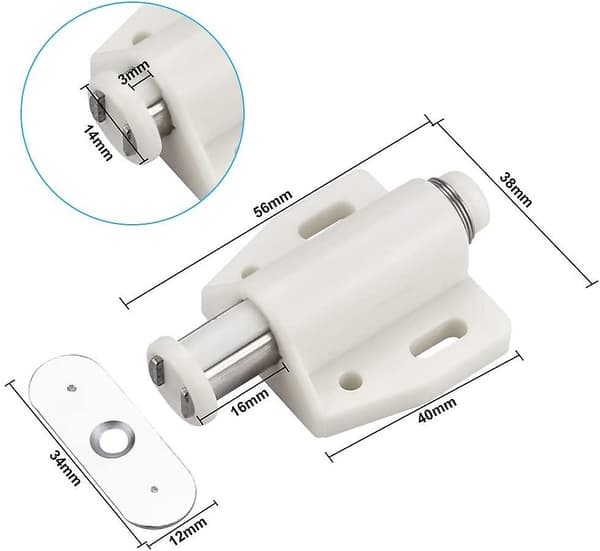 6 Pcs Magnetic Door Catch Push Open Magnetic Touch Latch