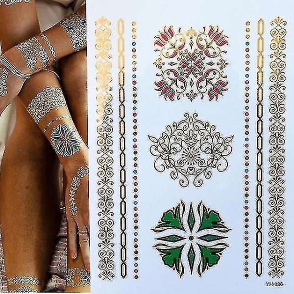 Flash Metallic Waterproof Tattoo Gold ,silver - Women Fashion Design Temporary