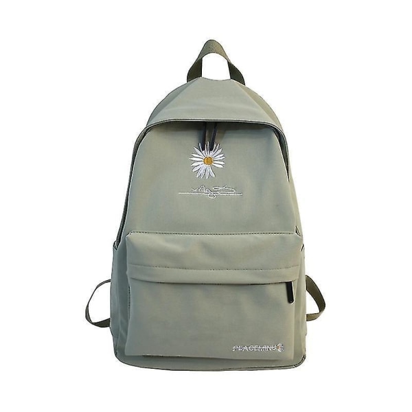 New Solid Backpack Girl School Bags For Teenage School Bag Nylon Daisy Printing Bag Black green