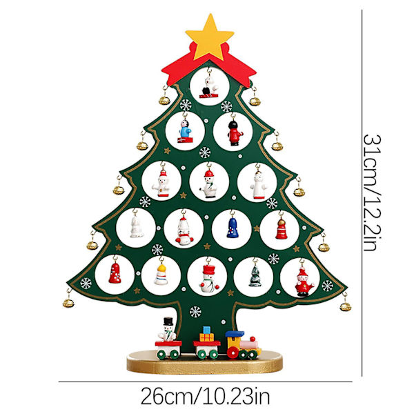 Christmas Monolithic Wooden Christmas Tree Desktop Diy Christmas Tree Decoration Scene Window Display B