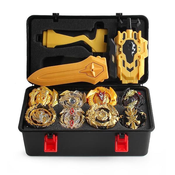 8 stk. Beyblade Sett Med Launcher