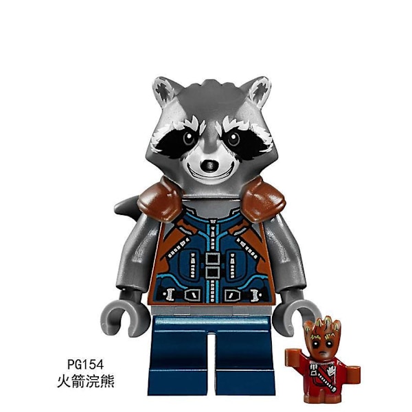 8pcs Superhero Raccoon Yongdu Star Star Nebula Small Tree Man Children Assembled Puzzle Building Block Minifigure Toy