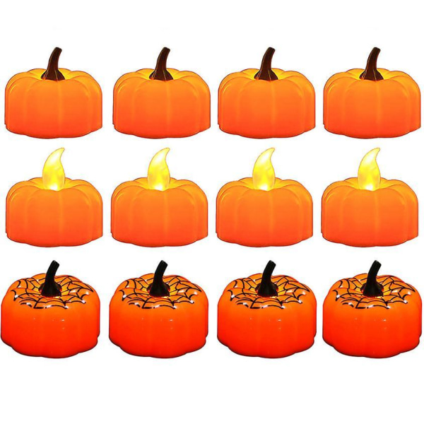 Halloween 12 Pack Led Pumpkin Lights style1