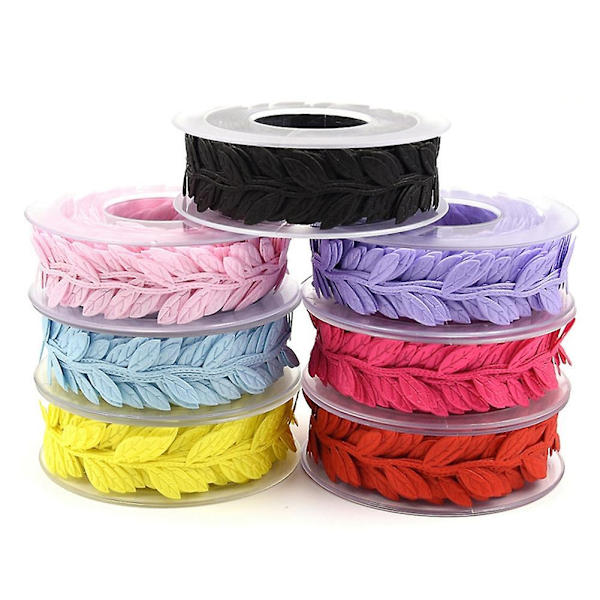 15m Leaves Ribbon Scrapbook Diy New Year Christmas Crafts Gift Wrapping Decor Deep Green