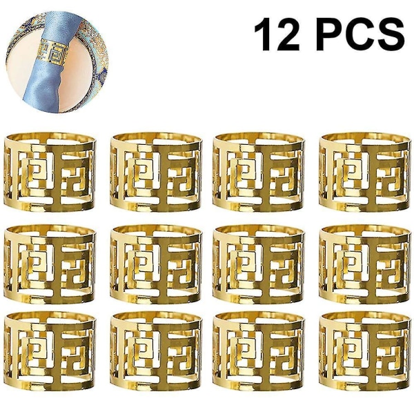 Ctmw Napkin Rings Set Of 12,attractive Glossy Napkin Ring Metal Buckles,elegant Napkin Rings Fo Gold