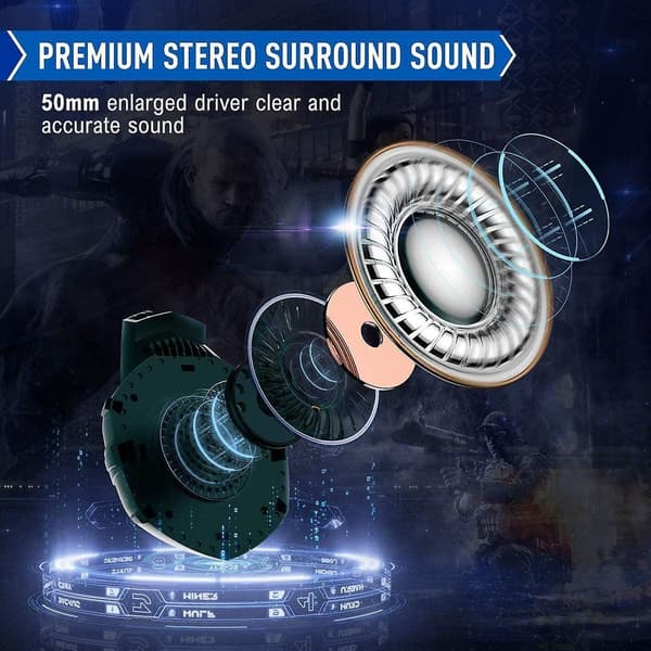 Stereo PC Gaming Headset med Støjreducerende Mikrofon til PS4 PS5 Xbox Series K6