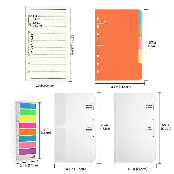 Påfyllbar Perm Journal Planner Organizer Med Lommer