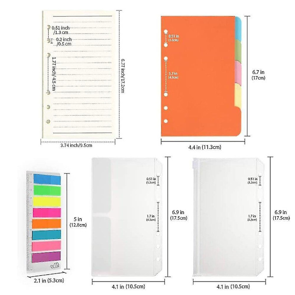 Refillable Binder Journal Planner Organizer With Pockets