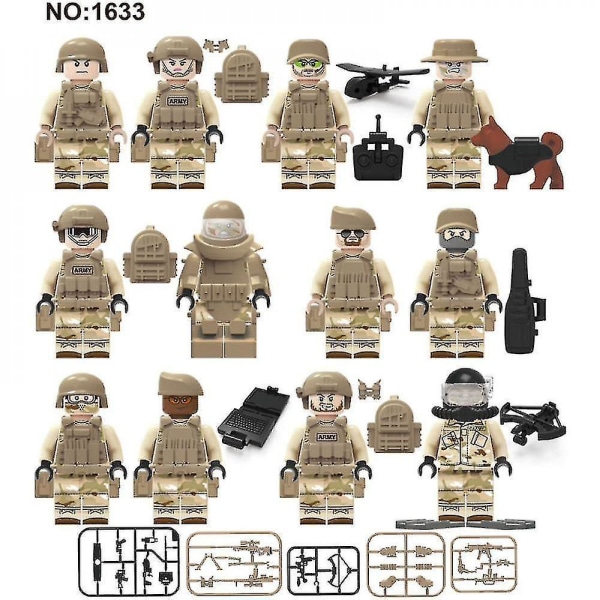 Navy Seals 12 Military Series Building Blocks With Weapons Boy Building Blocks