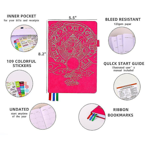 Colorful Weekly & Monthly Goal Setting Planner, Notepad rosered
