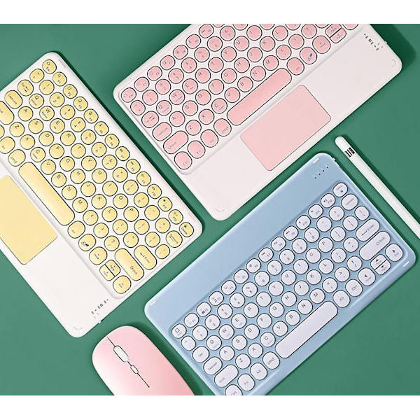 Ipad Keyboard And Mouse Combo, Wireless Bluetooth Keyboard Green  A