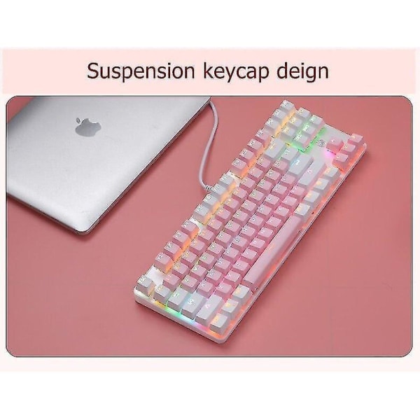 Qwert Blue Mechanical Usb Wired Mechanical Keyboard Mixed Backlight With Mixed Color