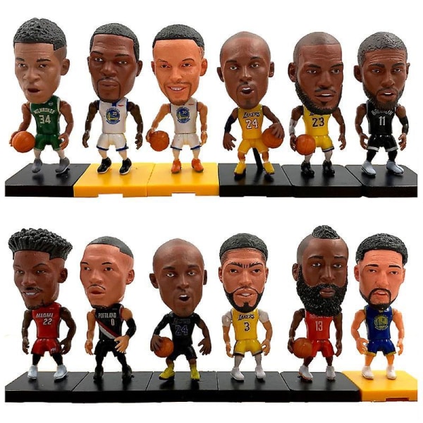7cm Height Cartoon Style Nba Super Star Action Figures, Doll Toy Assembly, Optional Choice, Diy Anthony 00 Black