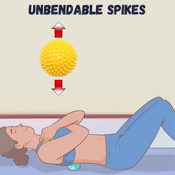 Hard Spiky Massage Ball For Pain Relief - Reflexology, Neck - Lacrosse Ball Massage Yellow