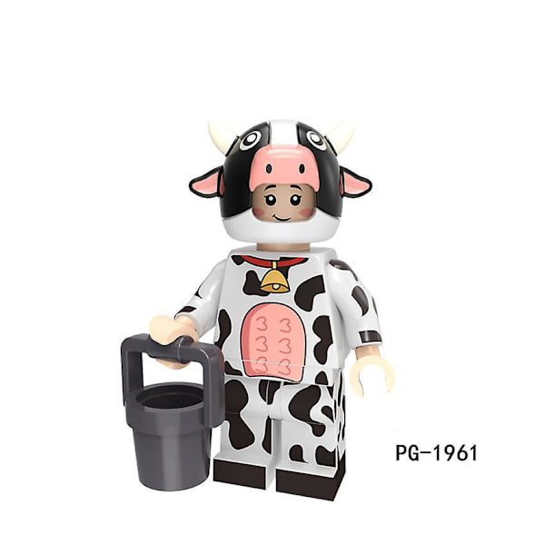 8 kpl Eläin Pumppaus, Lehmät, Elefantit, Pelikaani, Hirvi, Koala, Hämähäkit, Rakennuspalikat, Minifiguurit