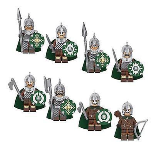 8pcs/set ForLord of the Rings Rohan Knight Building Blocks Soldier Figures Game Thrones
