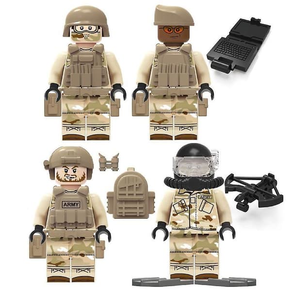 Seals Minifigures With Weapons And Inserted Building Blocks Toy 12pcs