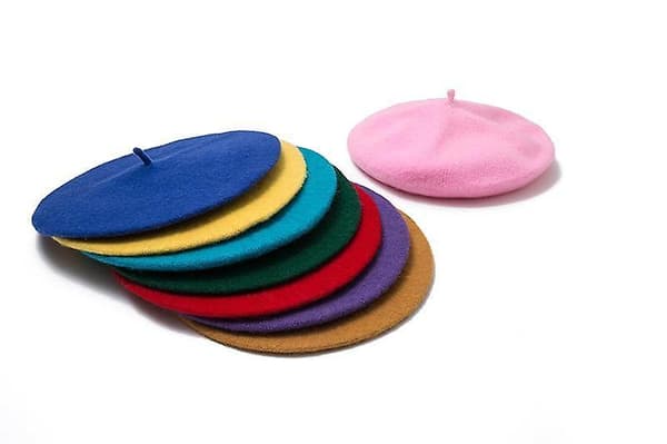 French beret in several colors sweet warm spring autumn Black