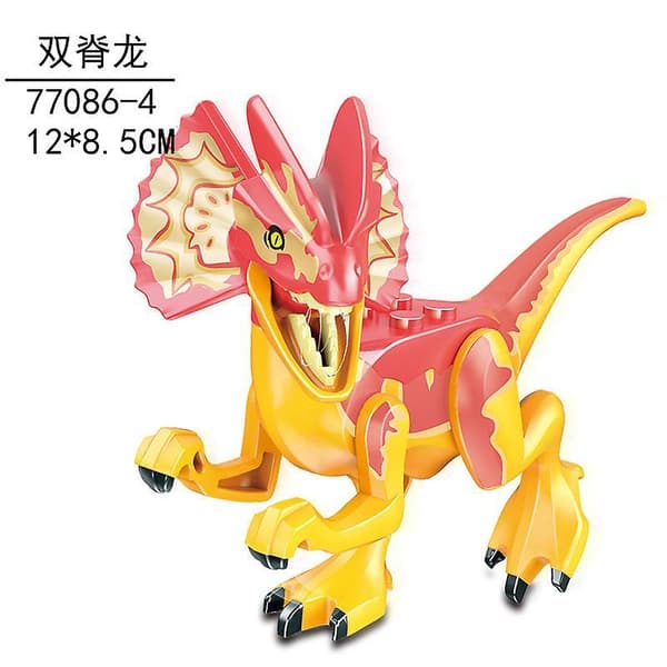 Jurassic Dinosaur Building Blocks Heterodon Velociraptor Brachiosaurus Interlocking Building Blocks Toy 8pcs