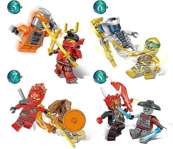 48 Phantom Ninja Minifigures Vs. Basilisk With Weapons Childrens Educational Assembling Building Blocks Toys