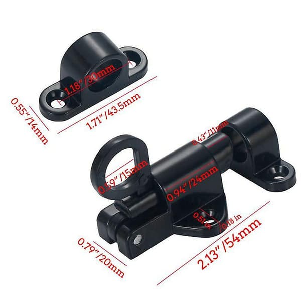 1pcs Window Gate Security Pull Ring Spring Bounce Door Bolt Aluminum Latch Lock White