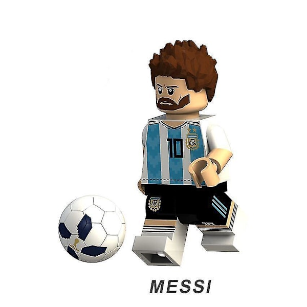 8 stk. Byggeklodser Minifigurer VM Fodboldhold Messi Cavani C Ronaldo Samlede Legetøj