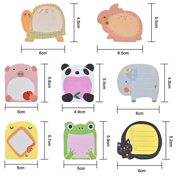 Cartoon Sticky Notes Self Sticky Notes Cute Animals Shaped Sticky Notes For Students Home Office Roommates Gifts 8Pcs