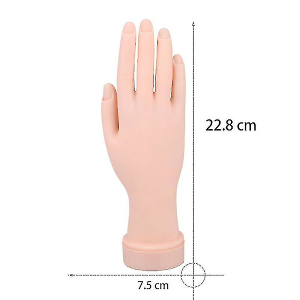 Flexible Nail Art Practice Hand Movable Silicone Soft Plastic Trainer Model Fake Training Hand