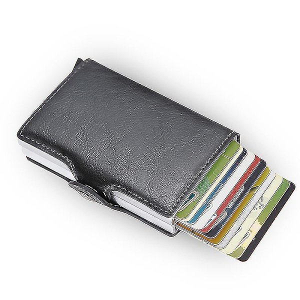 Top Quality Rfid Wallet Men Money Bag Mini Purse Male Aluminium Card W Grey