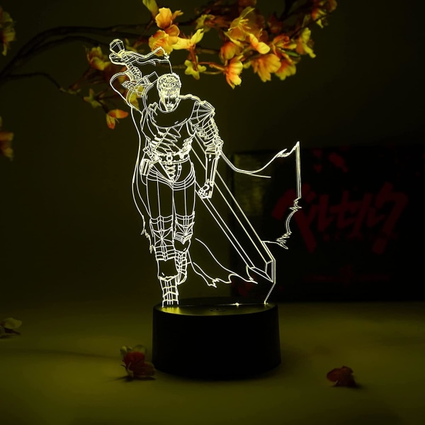 Wekity Guts Otaku Lamp  Berserk  Anime Lamp Figure Night Light, 16 Color Rgb Led  Remote, 3d Anime Room Dcor Gift For Otaku