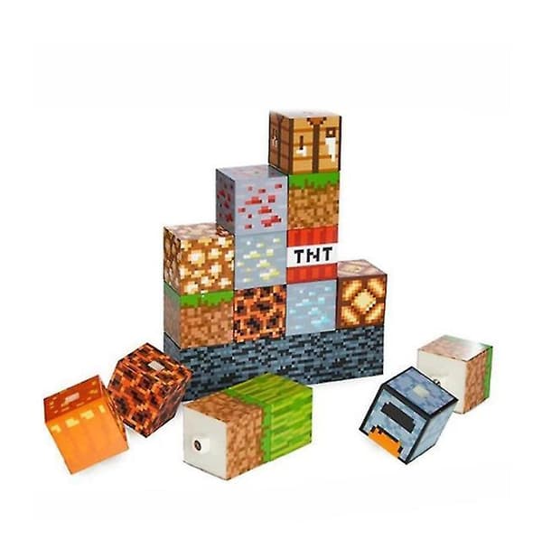 Minecraft Building Block Desk Lamp Diy Stitching Table Lamp Toys Usb charge