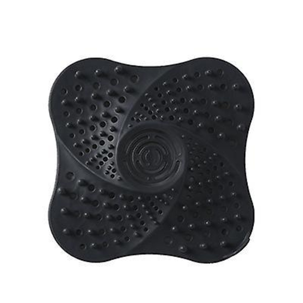 Gulvafløbsdæksel med sugekop, skridsikker, fastgjort vask, kloak, toilet, badeværelse, håndvask, hårfilter Black