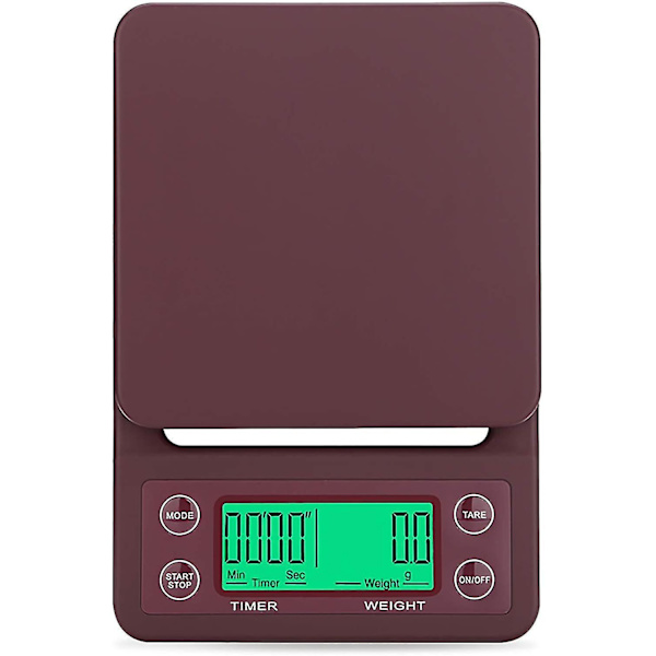 3kg 0.1g 5kg 0.1g Coffee Weighing 0.1g Drip Coffee Scale With Timer Digital Kitchen Scale High Precision Lcd Scales brown 5Kg