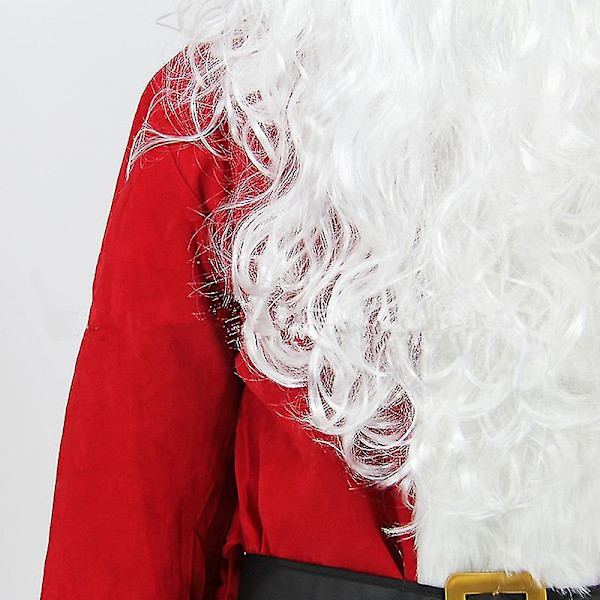 Santa Claus Suit Christmas Santa Claus Costume Men's And Women's Adult Costume Santa Claus 10-piece Set XL