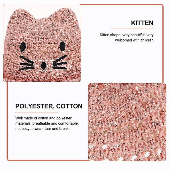 Kids Cartoon Cat Hat Folding Bucket Hat Children Sun Hat For Summer Spring