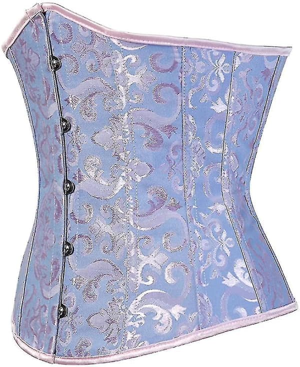 Dame Snøret Underbust Taljetræner Korset med Stivere Blue M