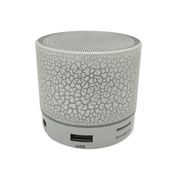 A9 Portable Crack Rechargeable Led Light Wireless Bluetooth-compatible Speaker Music Playe White