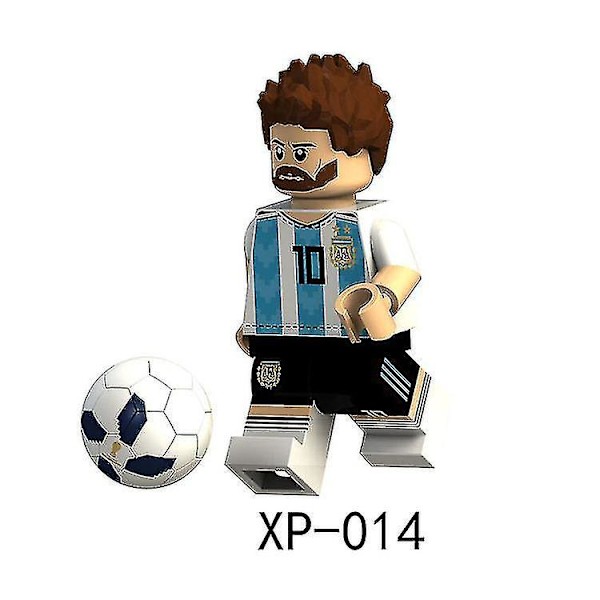 8pcs Football Star Figurine Messi Beckham Ronaldo Assembling Building Block Minifigure Toy