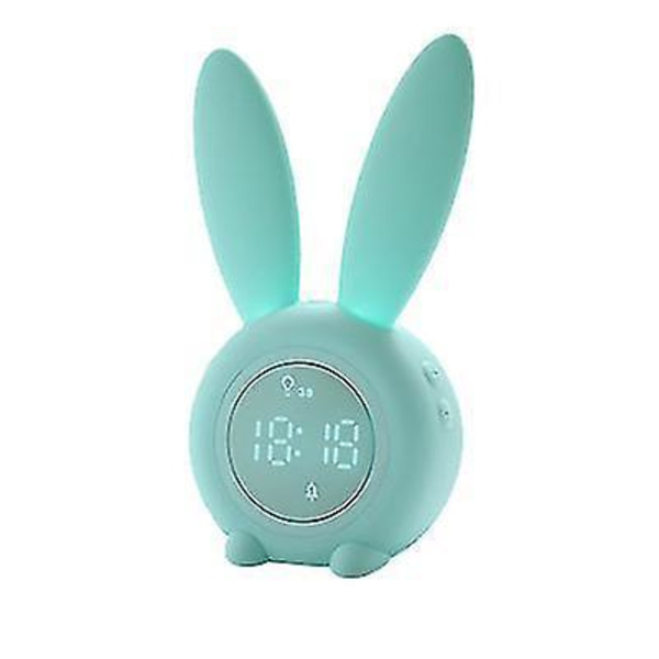 Magnetic Timed Night Light With Sound Sensor Alarm Clock Cute Rabbit Shape USB Charging(Blue)