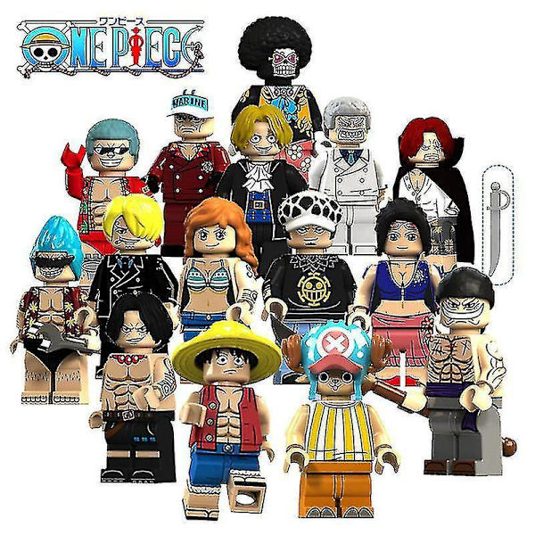 15pcs One Piece Luffy, Jobana Mesabo Robin Shanksbrook Assembled Building Block Minifigure Toy