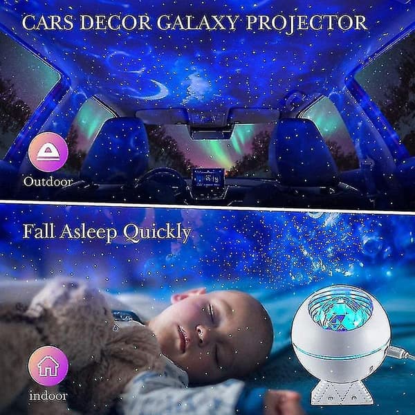 Star Projector, 3 in 1 Galaxy Moon Projector with Remote Control and Sound Activated LED Night Light