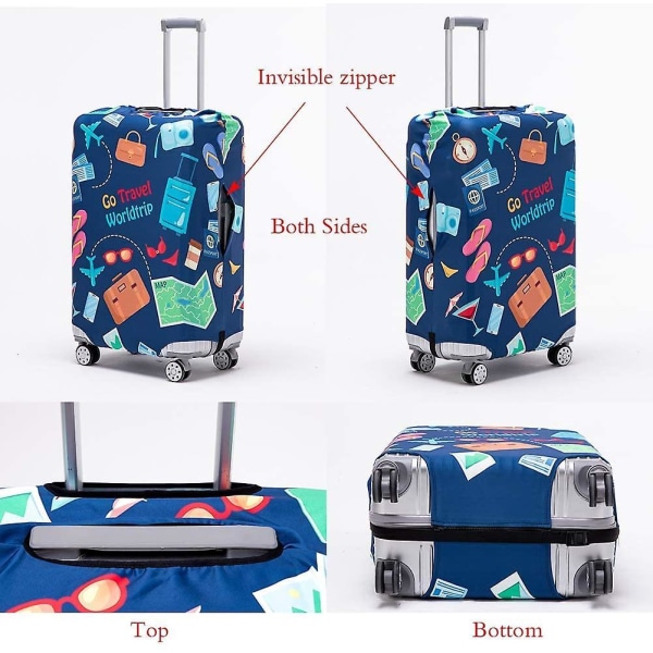 Luggage Cover Washable Suitcase Protector Anti-scratch Suitcase Cover Fits 18-32 Inch(autumn Leaves, S) COLOR6 M
