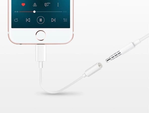 Adapter Kompatibel Med Iphone Lightning 3.5mm Auxiliary