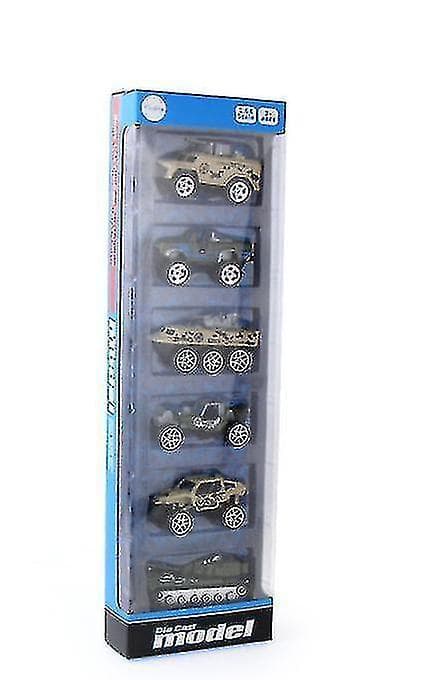 6pcs Sliding Military Car, Parent-child Interactive Simulation Car Model