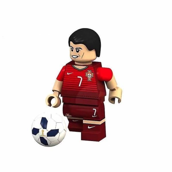 8pcs Football Star Figurine Messi Beckham Ronaldo Assembling Building Block Toy