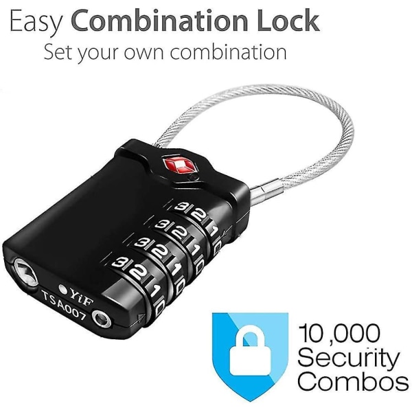 2 X 4-digit Code Padlock Luggage Padlock For Travel Suitcase College Locker